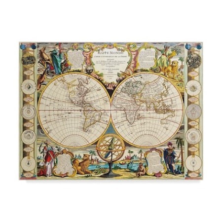 Vintage Lavoie 'French Map Of The World 1755' Canvas Art,24x32